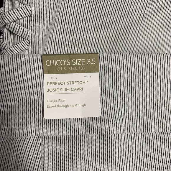 NWT Chico's Capri Size 3.5 (18) Josie Perfect Stretch Grandview Stripe Pull-On - Picture 4 of 9